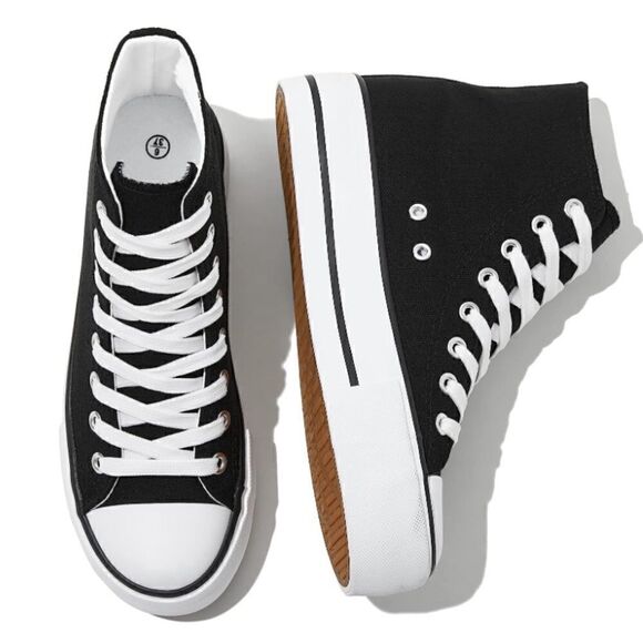 Platform Canvas High Top Sneakers - Picture 2 of 5
